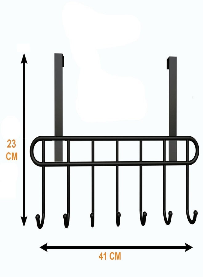TARKAN Metal Over Door Hanger for Clothes, 7 Hooks, Suitable for Bedroom, Bathroom, Pack of 2 (Black) - Image 3